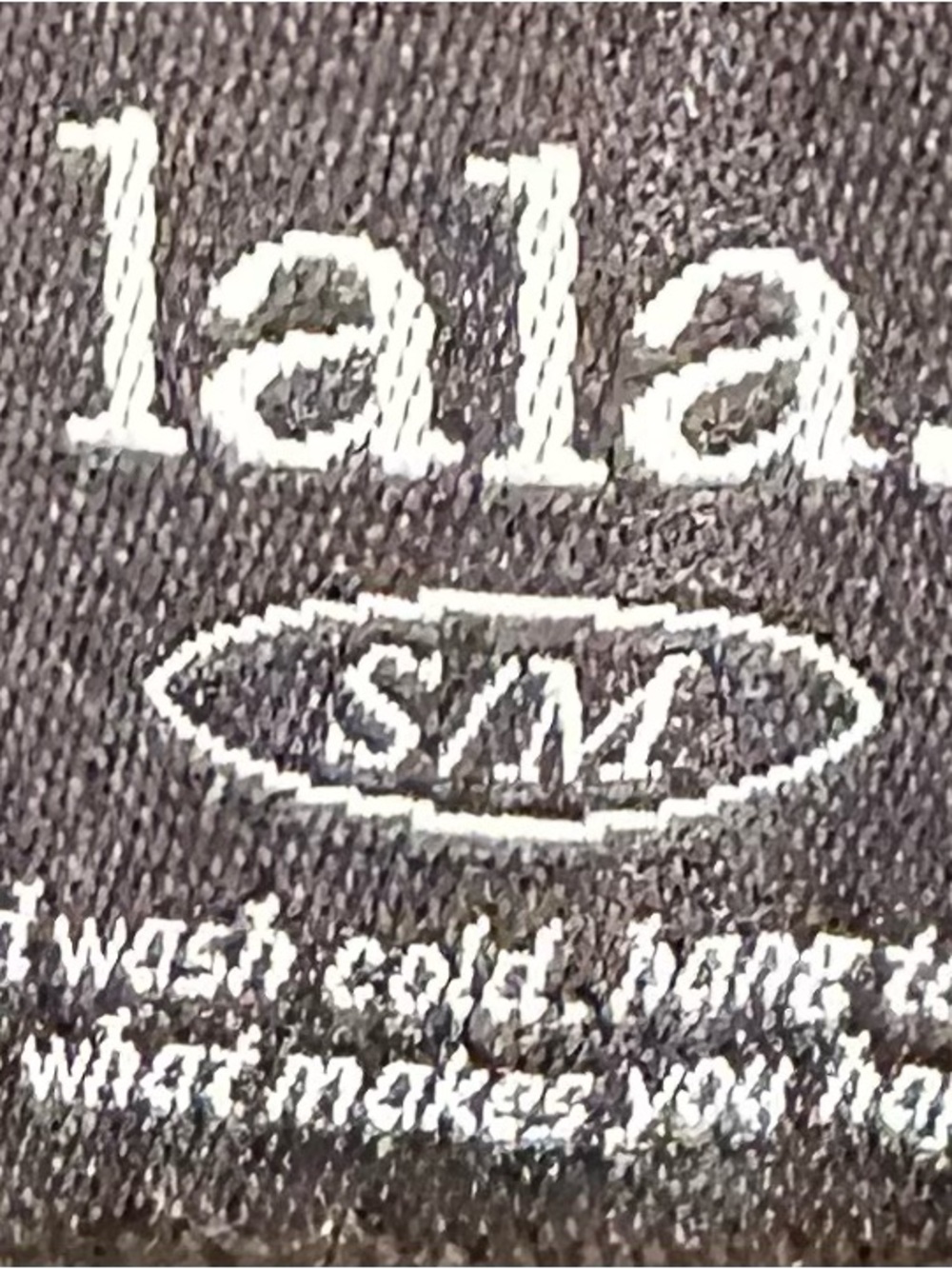 Dressed in LALA Sweater with Neon Green Slogan on Back and Smiley Face Front - Picture 7 of 9